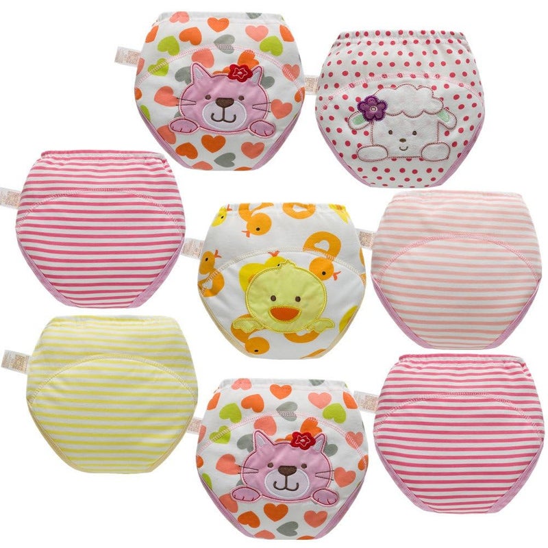 Skhls Baby Toddler 4 Layer Assortment Cotton Training Pants (3T, 8pcs Girls) - Image 1